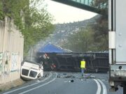 Un mort a Alcover en un brutal xoc frontal amb un camió a la C-14