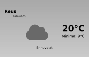 AEMET: El temps per a Reus – 3 de Març de 2026