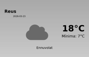 Previsió de l’AEMET a Reus avui 23 de Març de 2026