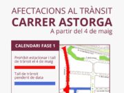 Pla de mobilitat per les obres al carrer d’Astorga a Reus