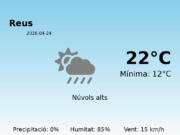 El temps a Reus avui, 24 de Abril de 2026
