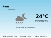 AEMET: El temps per a Reus – 6 de Maig de 2026
