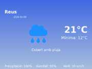 Previsió de l’AEMET a Reus avui 9 de Maig de 2026