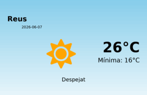 Previsió de l’AEMET a Reus avui 7 de Juny de 2026