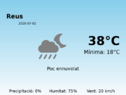 Predicció meteorològica: Reus, 2 de Juliol de 2026