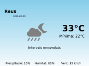 Predicció meteorològica: Reus, 19 de Juliol de 2026