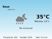 AEMET: El temps per a Reus – 21 de Juliol de 2026