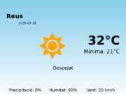 Predicció meteorològica: Reus, 28 de Juliol de 2026